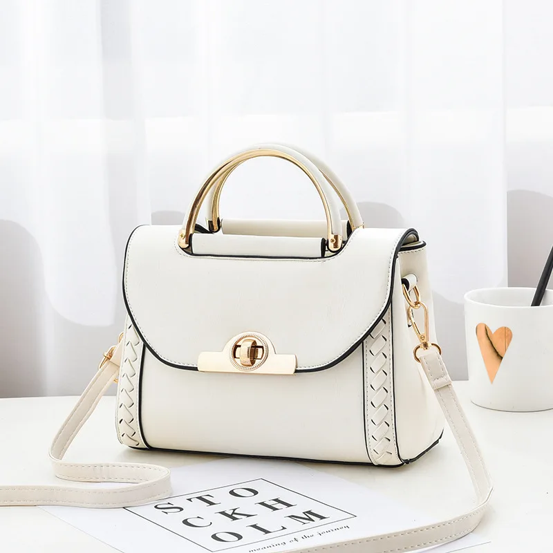 Weaving Handheld Small Bag 2025 New Fashionable Lock Small Square Bag Single Shoulder Crossbody Bag