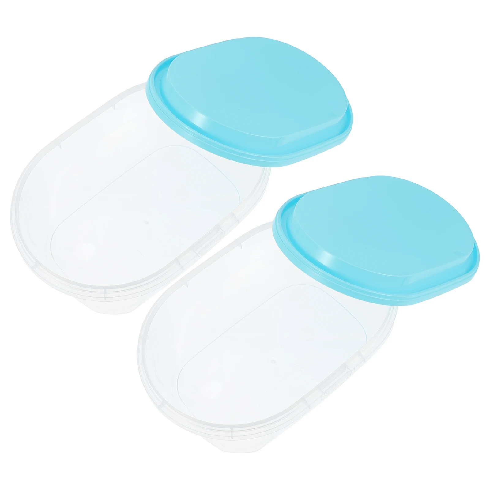 

2pcs Oval Ice Cream Containers Cake Boxes Dessert Fruit Storage Food Grade Bpa Free Plastic With Lid Home Bakery Use Cool