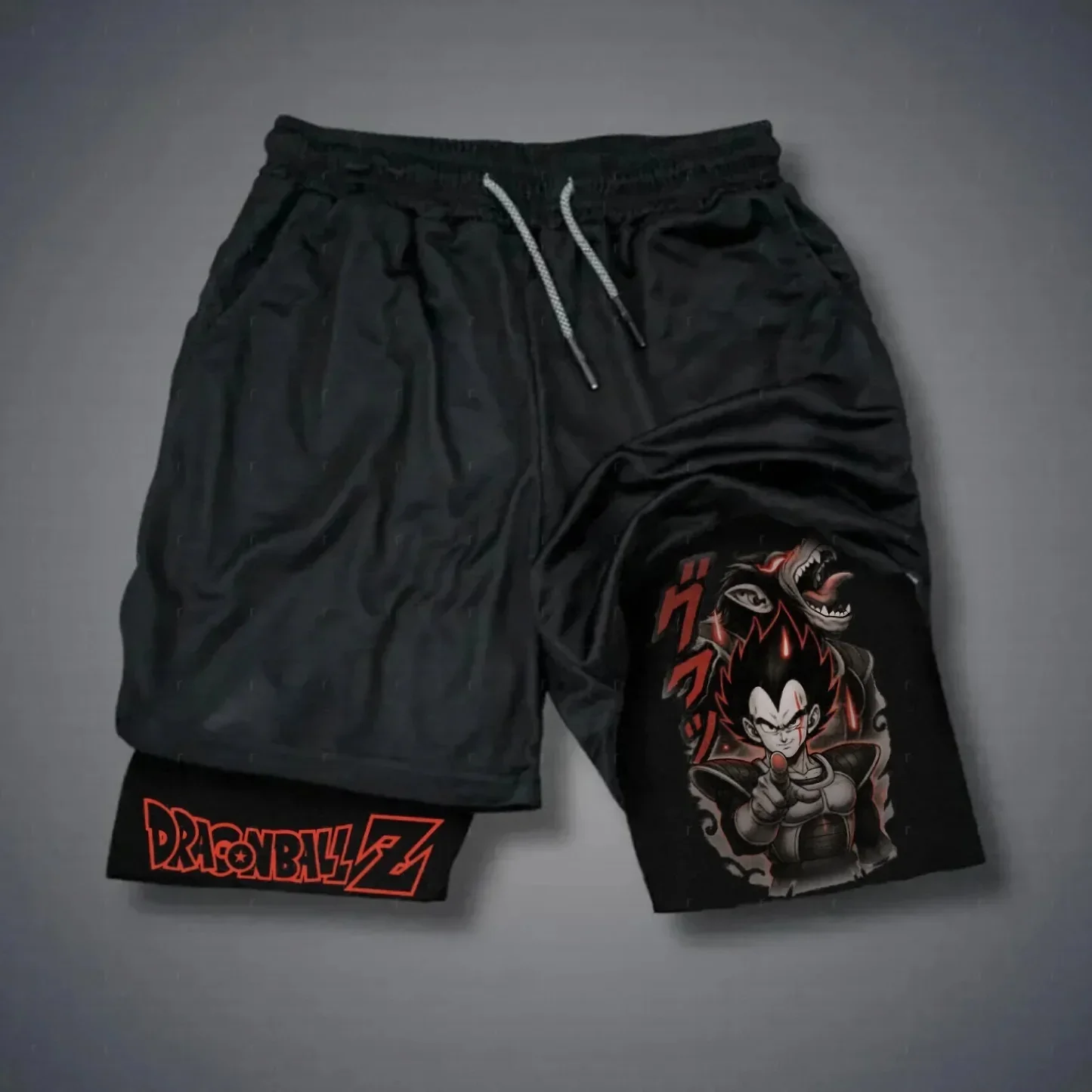 

Шорты Dragon Ball Z унисекс 2-в-1 быстросохнущие с завязками, повседневные, в стиле аниме, для лета, гимнастики и спортзала