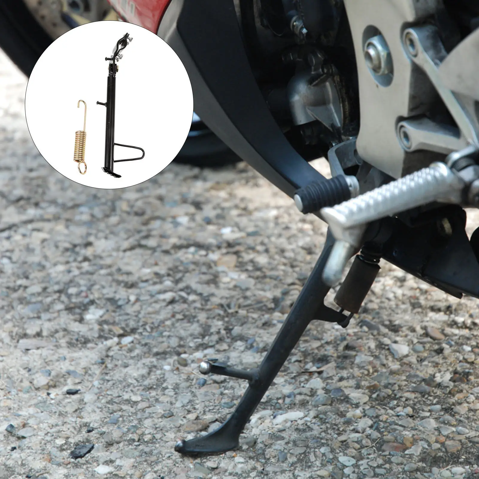 

Universal Motorcycle Kickstand Side Stand Heavy Duty Metal Foot Stand for Electric Scooter Replacement Stable Corrosion