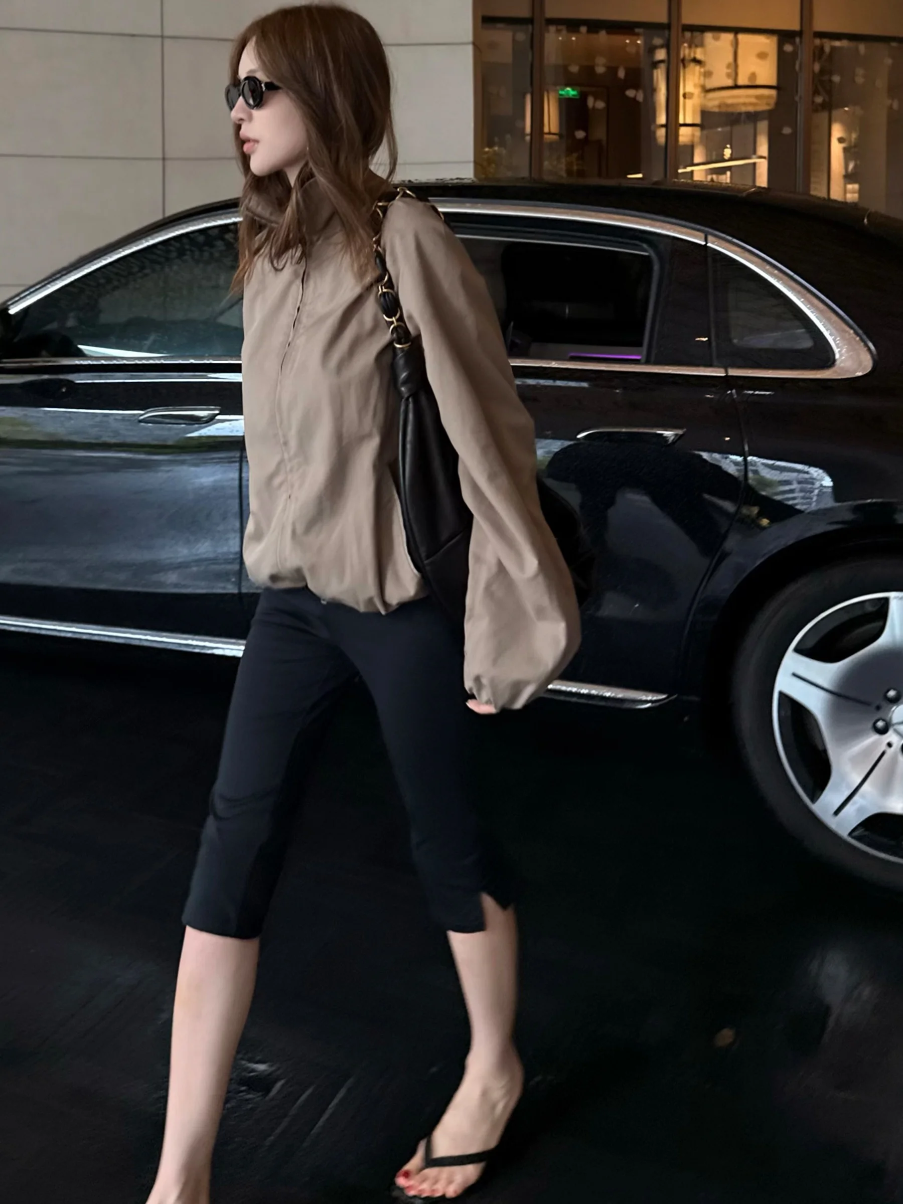 

Женские повседневные брюки MBNLF Qin Lei "Private 6 Pants" свободного кроя, летние, с естественной талией, из других материалов, модные, для женщин