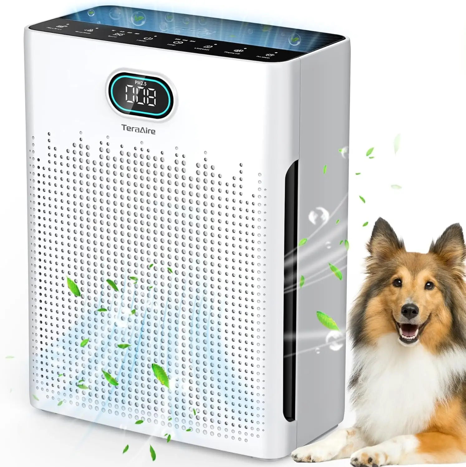 

Air Purifiers for Home, PM 2.5 Air Quality Monitor Cover Up to 2200 Ft² with Pet mode, Timer, HEPA Air Purifier with Washable