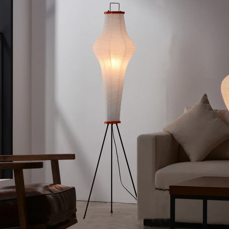 2026 Japanese Designer Akari Noguchi Yong Rice Paper Floor Lamp Led Stand Light For Living Room Bedroom