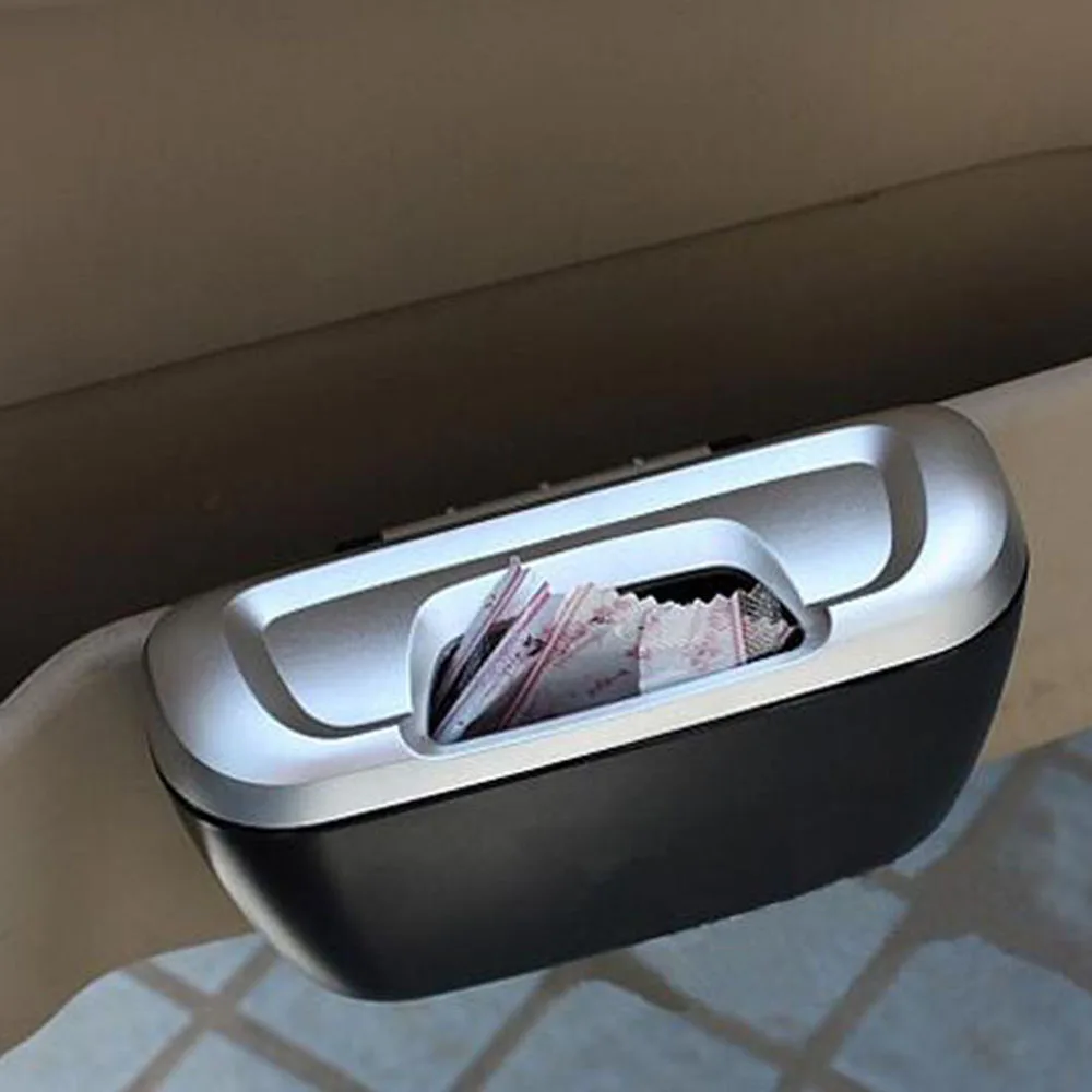 

Plastic Mini Car Trash Auto Rubbish Dustbin Trash Can Garbage Dust Case Box Car Storage Case Car Accessories Car Trash Bin