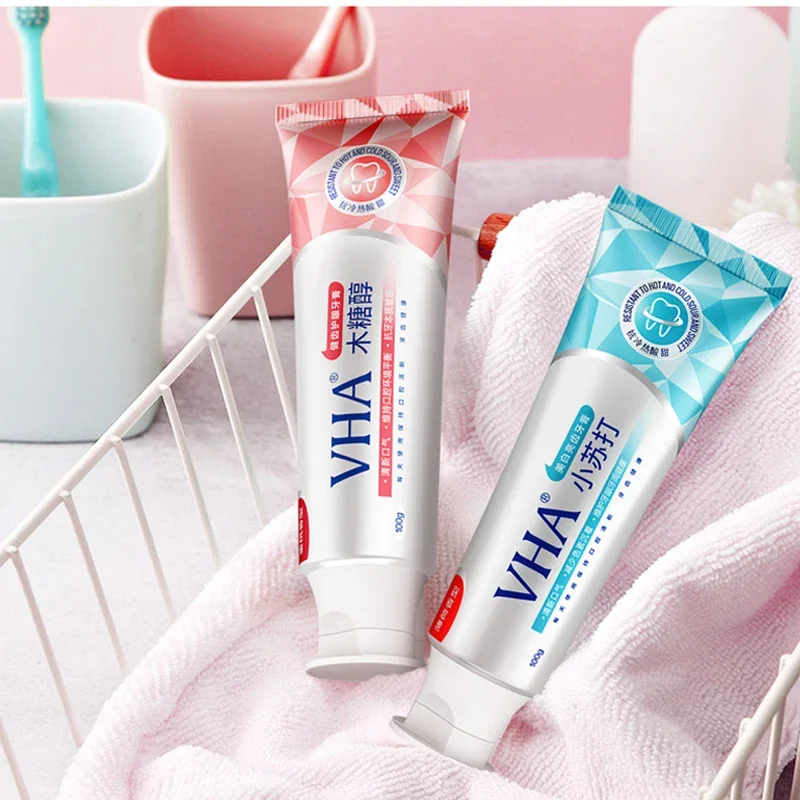 Sdotter Toothpaste Baking Soda Teeth Whitening Toothpaste Deep Cleaning Xylitol Toothpaste Removes Stains Fresh Breath Clareador