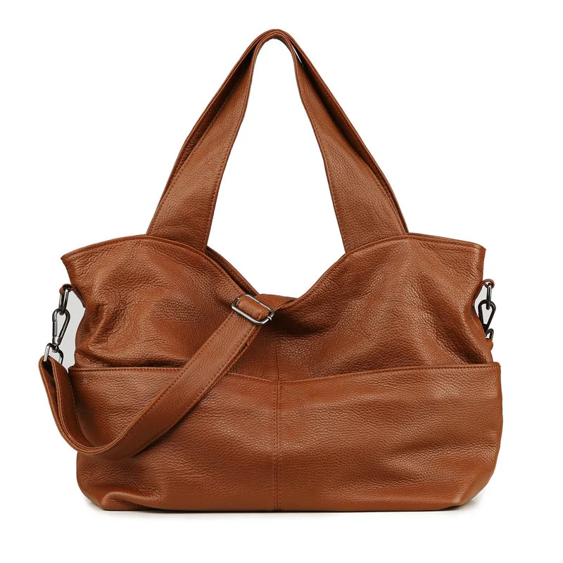 

Nesitu High Quality Casual Large Black Brown Genuine Leather A4 Women Handbags Female Totes Lady Shoulder Messenger Bags M07175
