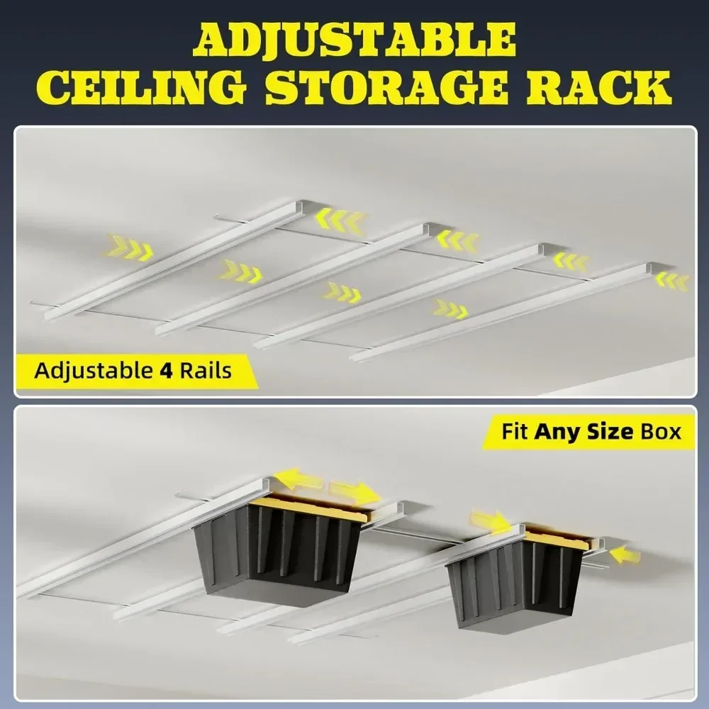 

Хит продаж: Сверхбольшая подвесная полка для хранения в гараже — вмещает до 15 контейнеров, из утолщенной высокопрочной легированной стали толщиной 0,1 дюйма, идеально подходит для