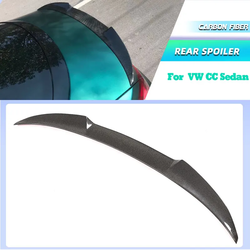 Full Carbon Fiber Car Rear Trunk Spoiler Wings for Volkswagen VW CC Sedan 2013-2018 Racing Rear Spoiler Boot Trunk Wing Lip