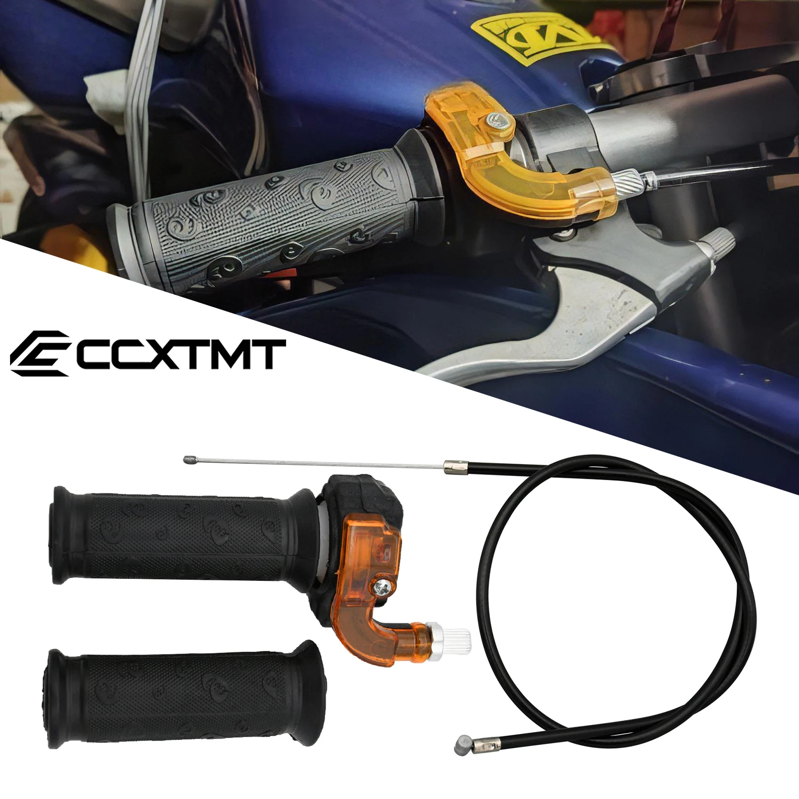 Motocross Twist Throttle Accelerator Grip and Cable For 47cc 49cc Pocket Bike ATV  Mini Motorcycle 22mm Handlebar Universal part
