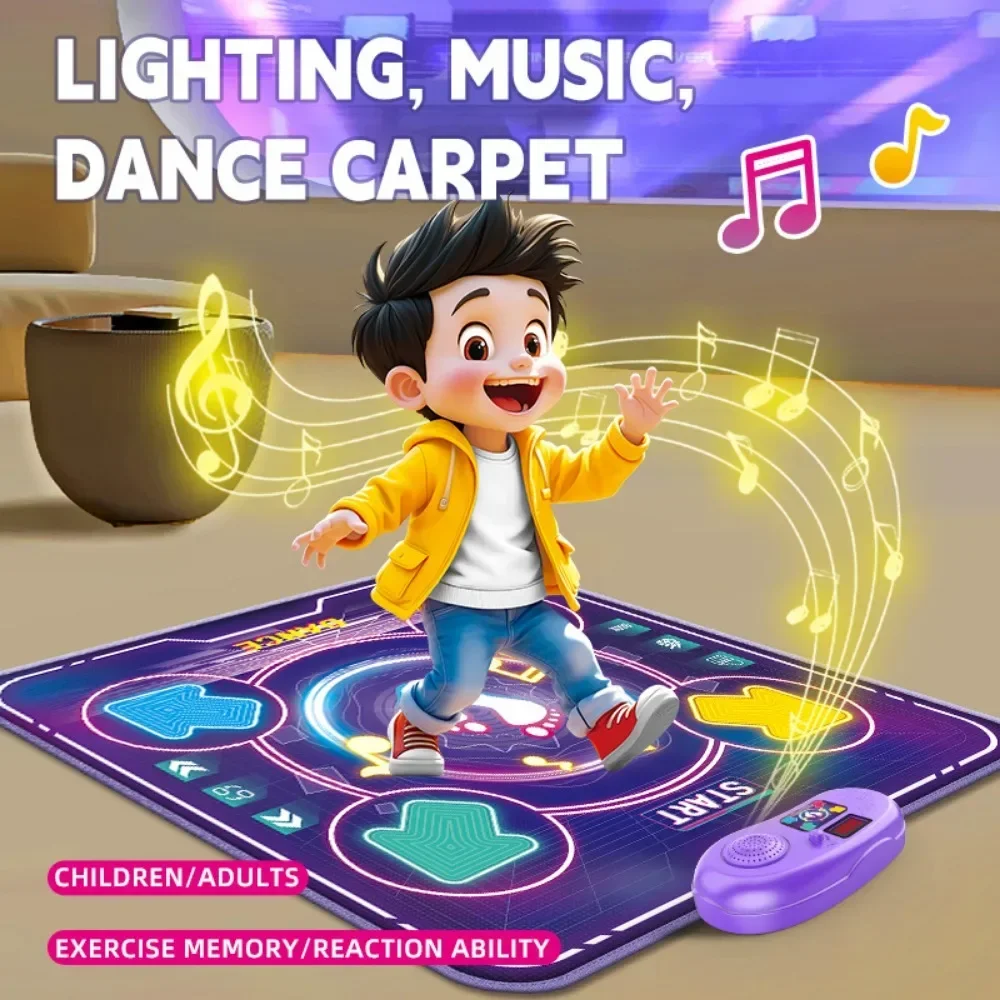 

Music Dance Blanket Light Game Dance Mat Toys for 3-12 Year Old Boys Girls Indoor Sports Music Dance Game Toy with 5 Game Modes