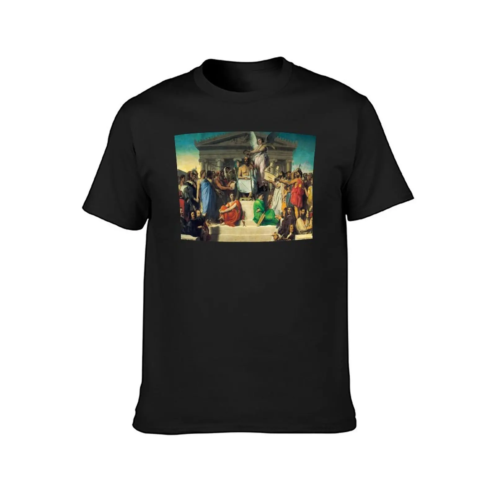 Jean Auguste Dominique Ingres - The Apotheosis of Homer T-Shirt heavyweights korean fashion Men's t shirts