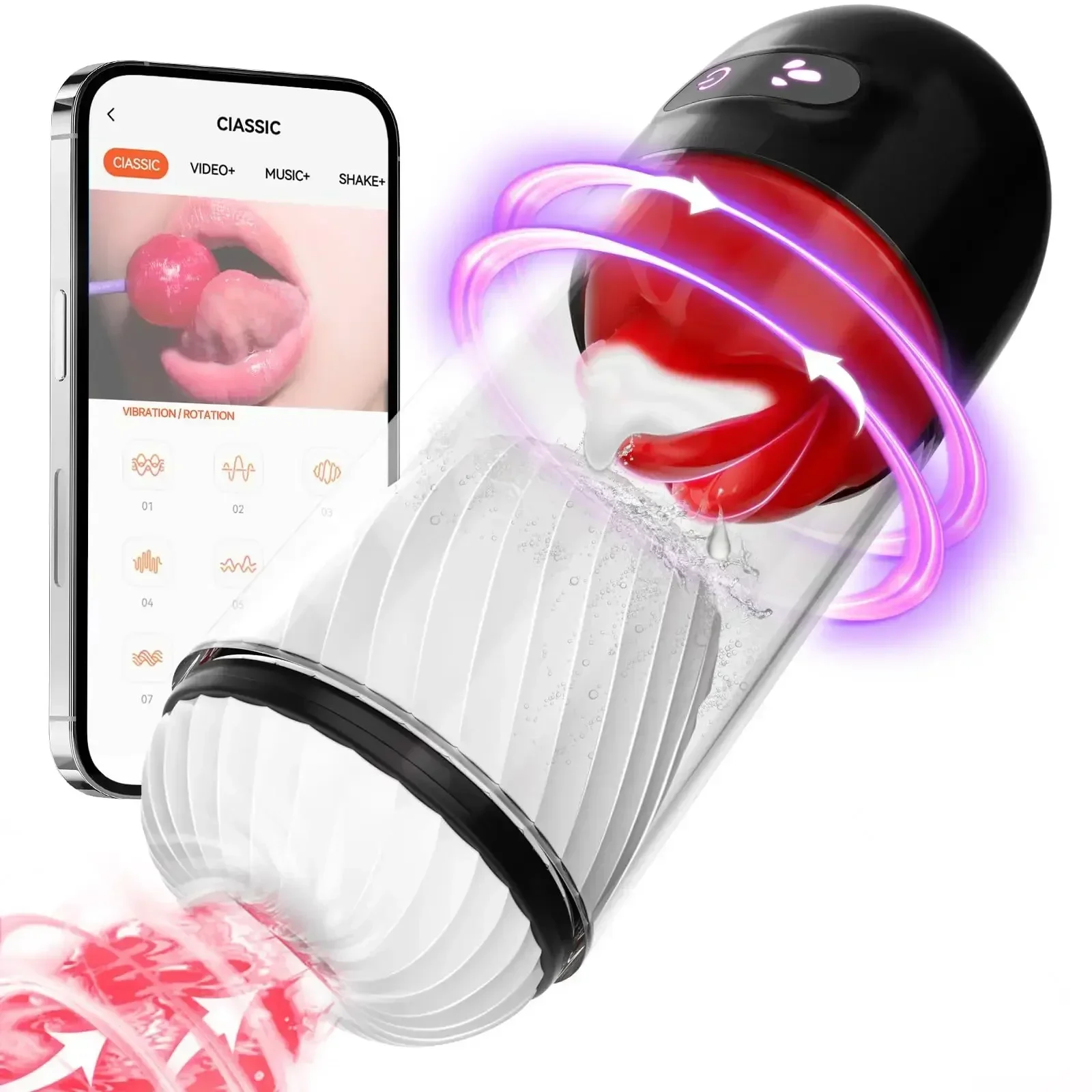 APP Control Automatic Male Masturbation Cup Licking Blowjob Masturbator with 9 Powerful Modes Pocket Pussy Sex Toys for Men