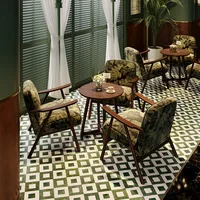 Western Restaurant Commercial Retro Booth Sofa Chair Combination Table and Chair French Restaurant Table and Chair 2