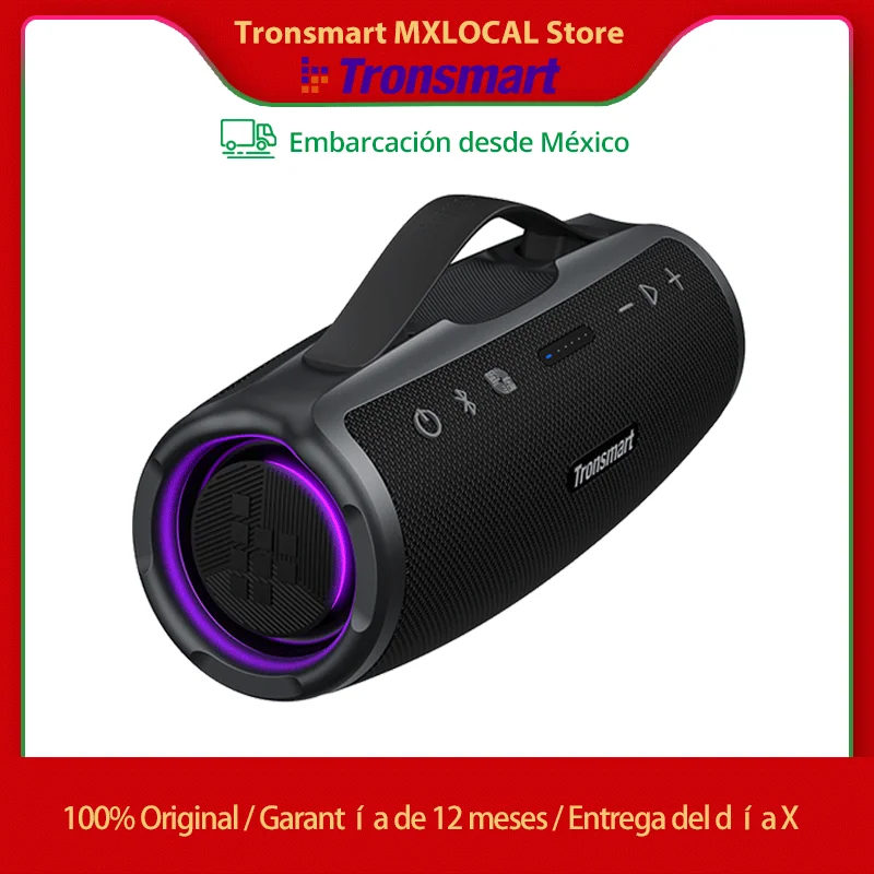 Tronsmart Bocina Bluetooth Mirtune S100 Bocina Portátil de 50 W con IPX7 resistente al agua, control de aplicaciones, powerbank incorporado y mango retráctil