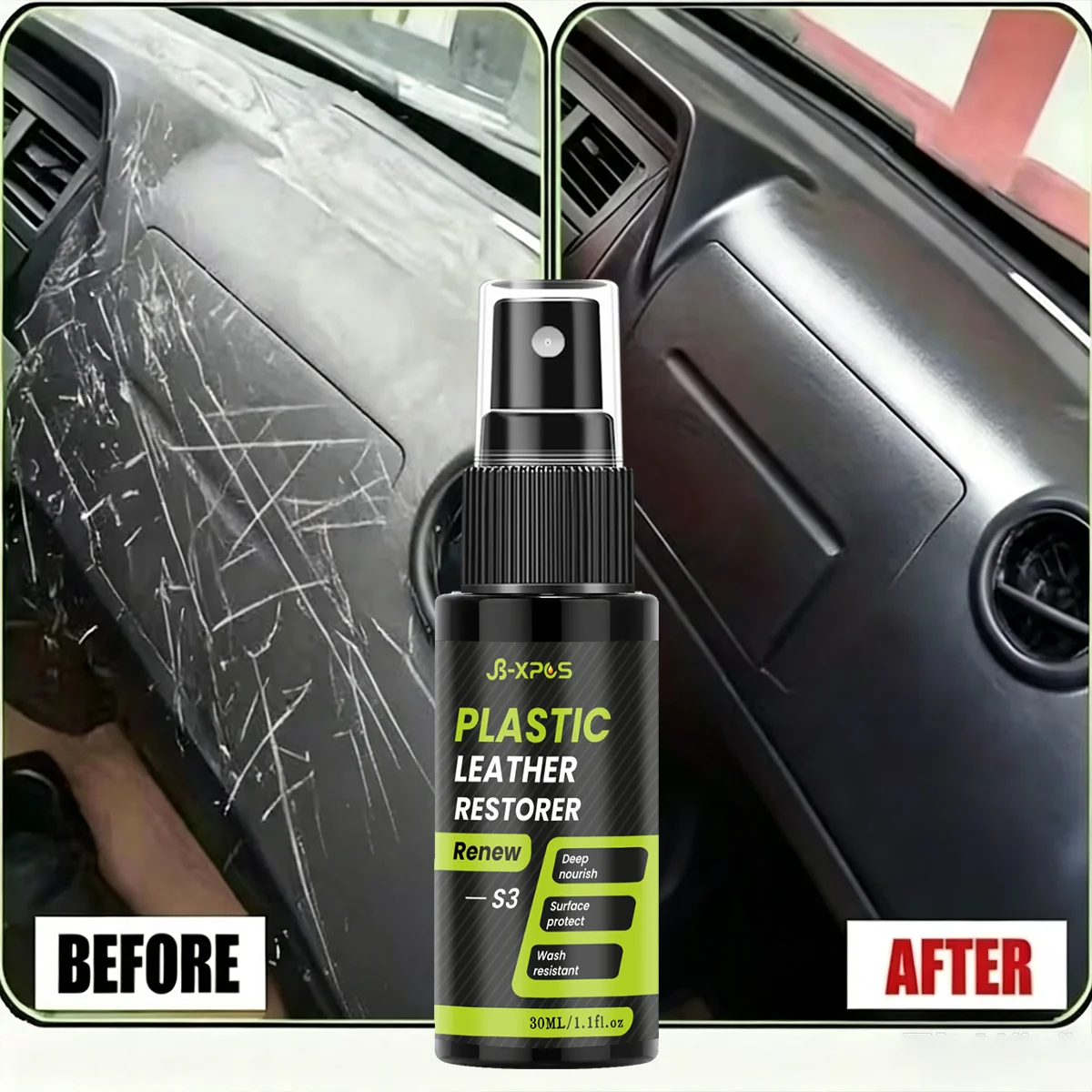 JB‑XPOS Plastic Leather Restorer Spray Deep Nourish Surface Protect Wash Resistant Auto Interior Renew Care YT0204