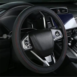 1PC Car Steering Wheel Cover Anti Slip Pu Leather Steering Protector Anti Scratch Steer Wheel Cover Universal for 37-39cm