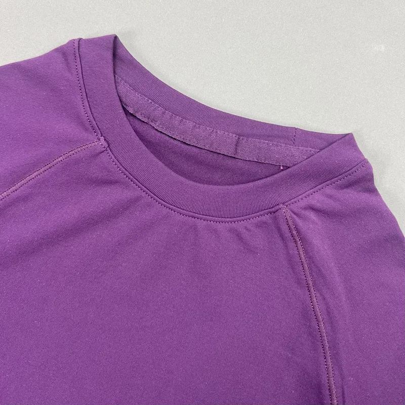 Damen Langarm Yoga-Oberteil mit Rundhalsausschnitt, Raglanärmeln und Daumenlöchern, Slim Fit Cropped Workout-Shirt, Nahtlos Atmungsaktives Sport-Lauf-Gym-Top – Detail 10
