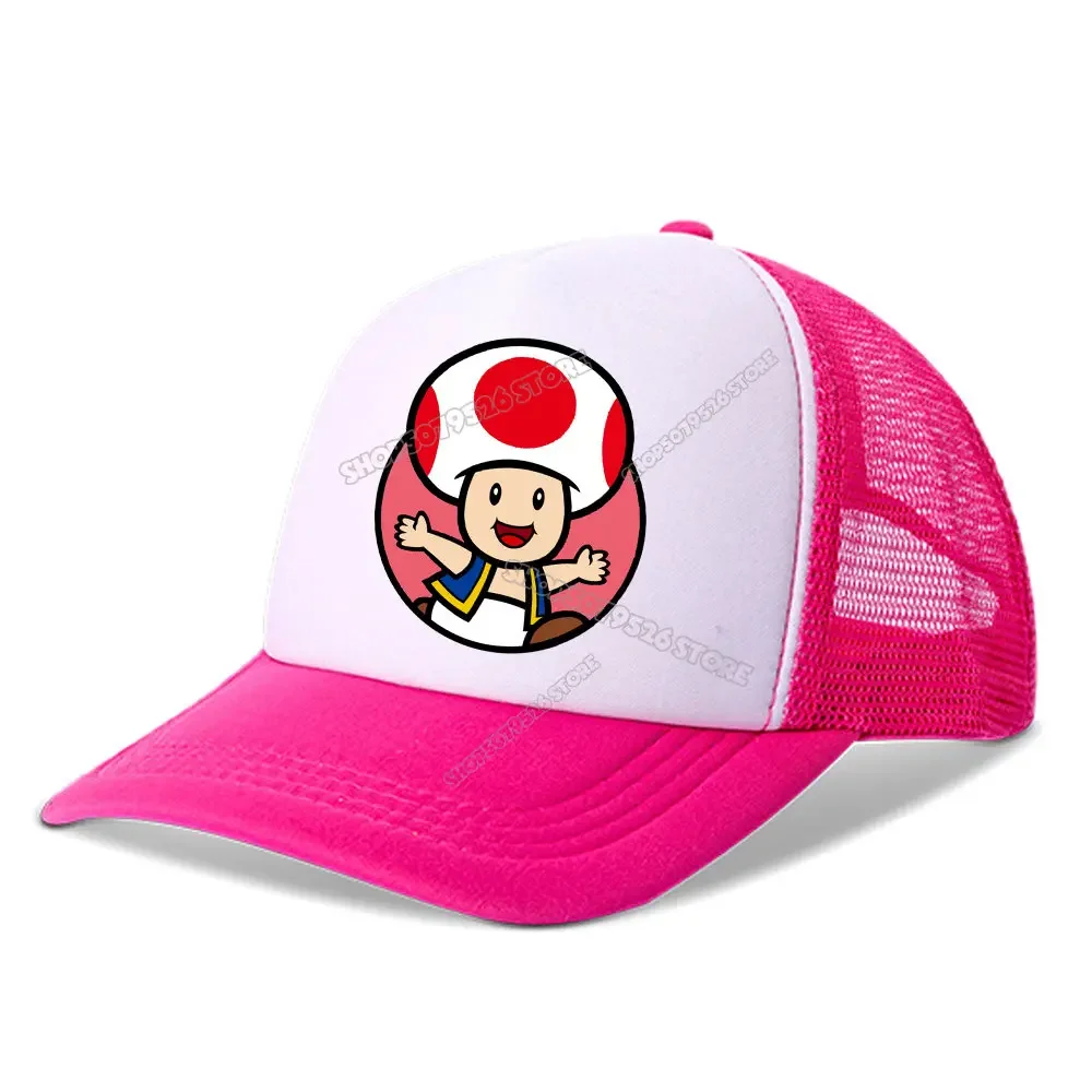 Super Marios Bros Baseball Cap Peach Princess Girl Caps Kids Anime Peak Cap Boy Mesh Cap Cartoon Sunhat Men Women Lover Dad Hat