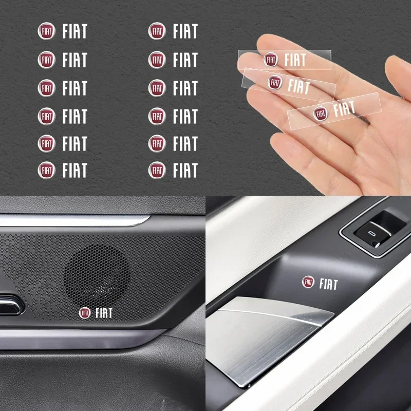 1/2/5/10pcs Car Sticker Steering Wheel Interior Sticker for Fiat Punto Abarth 500 Stilo Ducato Palio Bravo Doblo Car Accessories