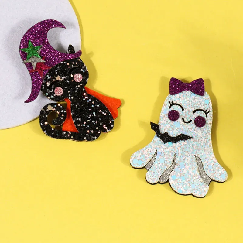 100 Stück Halloween-Zauberer-Katzen-Schleifen-Geister-Aufnäher für DIY-Kopfbedeckungen, Accessoires, Party-Kostüm-Dekorationsmaterialien – Detail 3