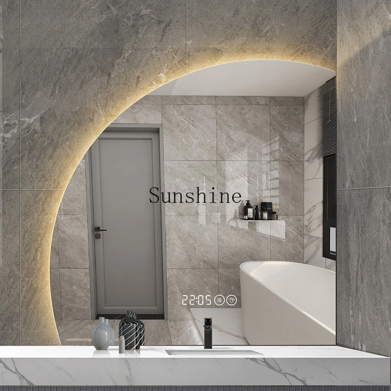 Creative semi-circular arc smart mirror special-shaped, wall-mounted bathroom with light bathroom
