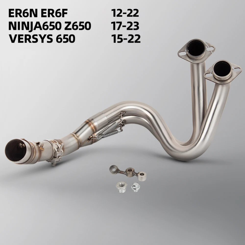 

Выхлопная труба мотоцикла 51 мм, коллектор гоночного уличного велосипеда для Kawasaki ER6N ER6F 12-22 Ninja650 Z650 17-23 Versys650 15-22