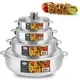 Alpine Cuisine 8 Piece Set Aluminum Caldero Stock Pot , Commercial Grade Cooking Dutch Oven