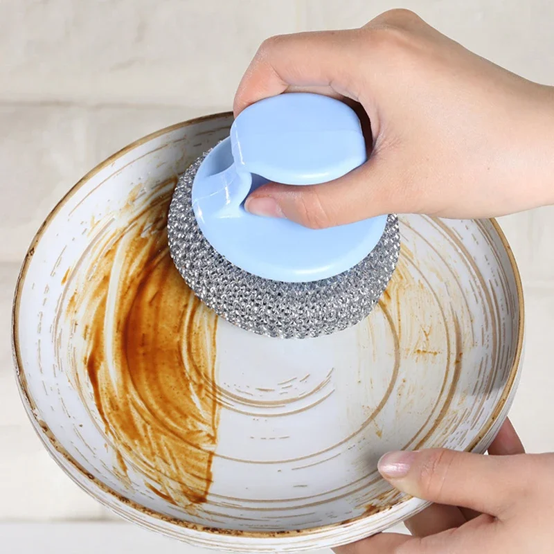 Bola de limpieza de cocina, cepillo de olla desmontado y lavado sin daños, desengrasante de acero inoxidable, cepillo de tazón de plato