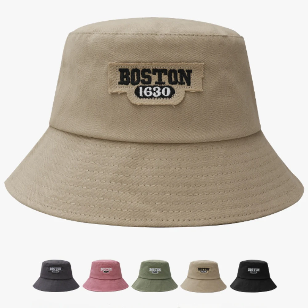 Cotton Number 1630 Patch Bucket Hat Unisex Women Outdoor Sunscreen Hat Pure Color Fishing Hunting Cap Basin Chapeau Beach Cap