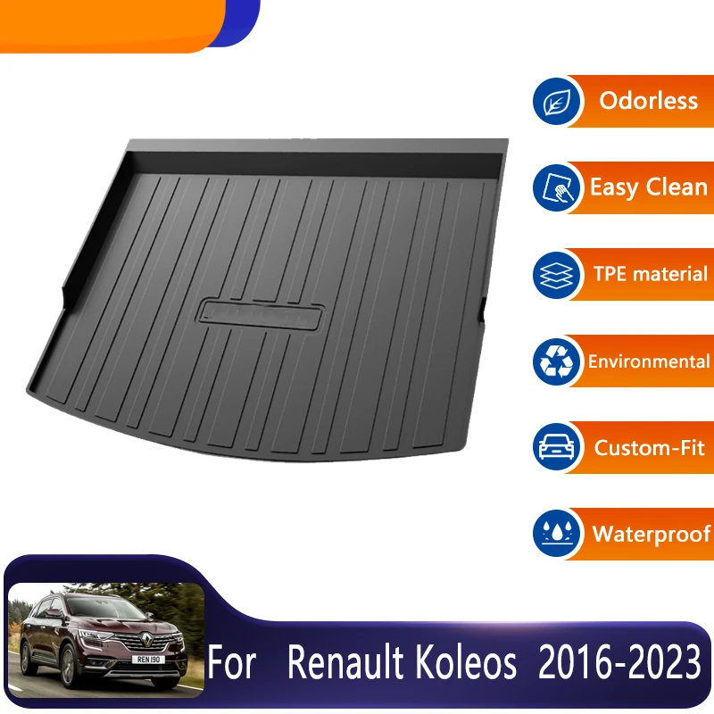 

For Renault Koleos 2023 ~ 2016 Samsung QM6 Car Easy Clean Rear Trunk Mats Floor Tray Boot Liner Protective Pads Car Accessories