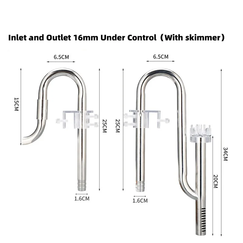 304 Steel Stainless Inflow Outflow Lily Pipe for Aquarium Filter