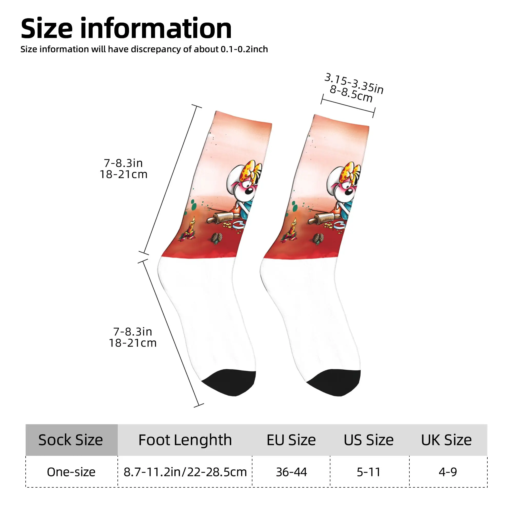 عيد الميلاد Diddl الجوارب الجرافيك جوارب المضادة للانزلاق الكبار الرجال الجوارب عالية الجودة الخريف مضحك جوارب رياضية في الهواء الطلق