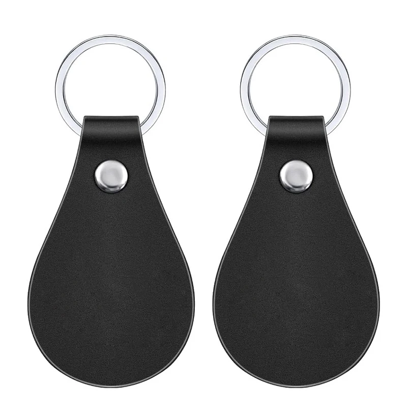 50-200Pcs Water Drop Shaped Blank Leather Key Tag DIY Keychain PU Key Fob Accessories
