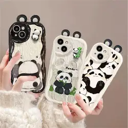 3D Panda Ears Case For OPPO A60 RENO 11 12 PRO 12F 11F 7 4G 5 6 8 5G 10 2F Z 8T Realme C63 C61 C65 C51 C53 C55 C21Y C25Y C35