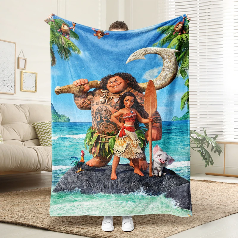 

Disney Moana Flannel Blanket Fluffy Cozy Throw Children Adult Nap Blankets Soft Bedding Sofa Blanket for Party Home Decorations