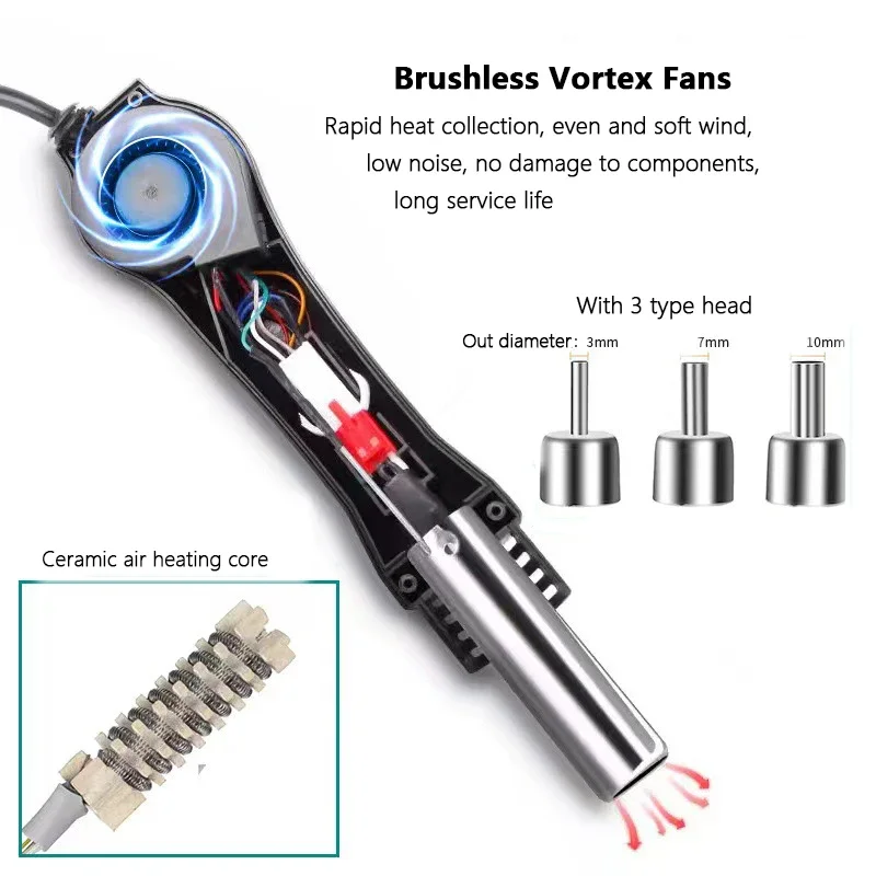 Hot air head 2-in-1 electronic soldering iron welding station with automatic sleep function
