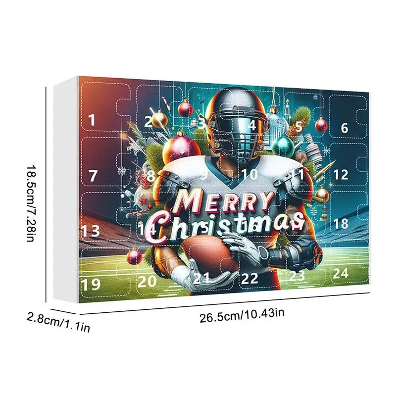 Christmas Football Countdown Calendars Acrylic Countdown Calendar Football Advent Calendars Cute Cartoon Pendant Christmas