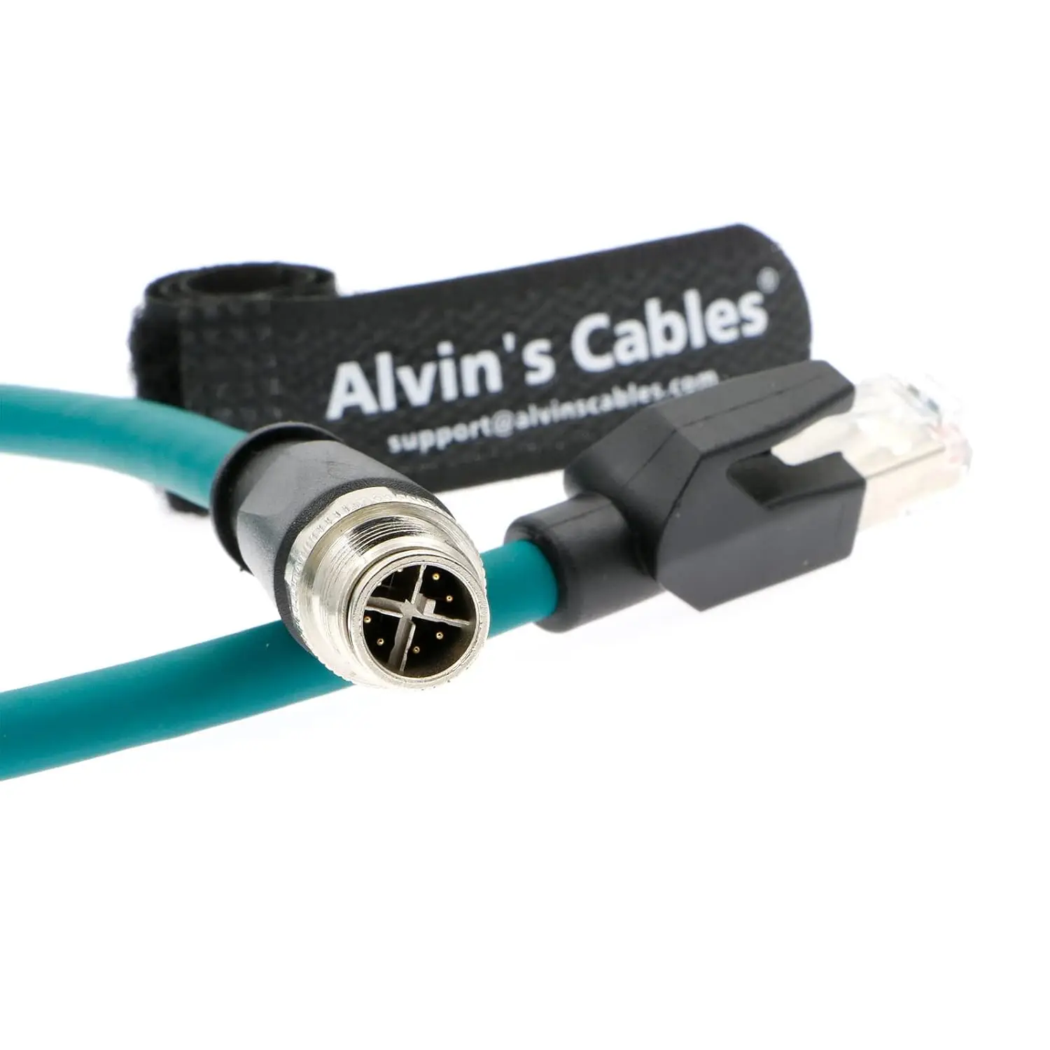 Alvin's Cables M12 8 Pin Male to RJ45 Shielded Ethernet Cable M12 X Coded 8 Position Cat6a Cable for Cognex Industrial Camera 3.