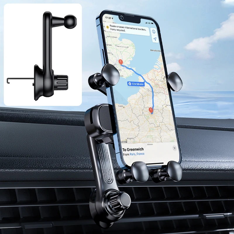 Car Air Outlet Mobile Phone Holder For GPS Stand Universal Air Vent Clip Mount 17mm Ball Head Base Spiral Hook Mounts & Holder