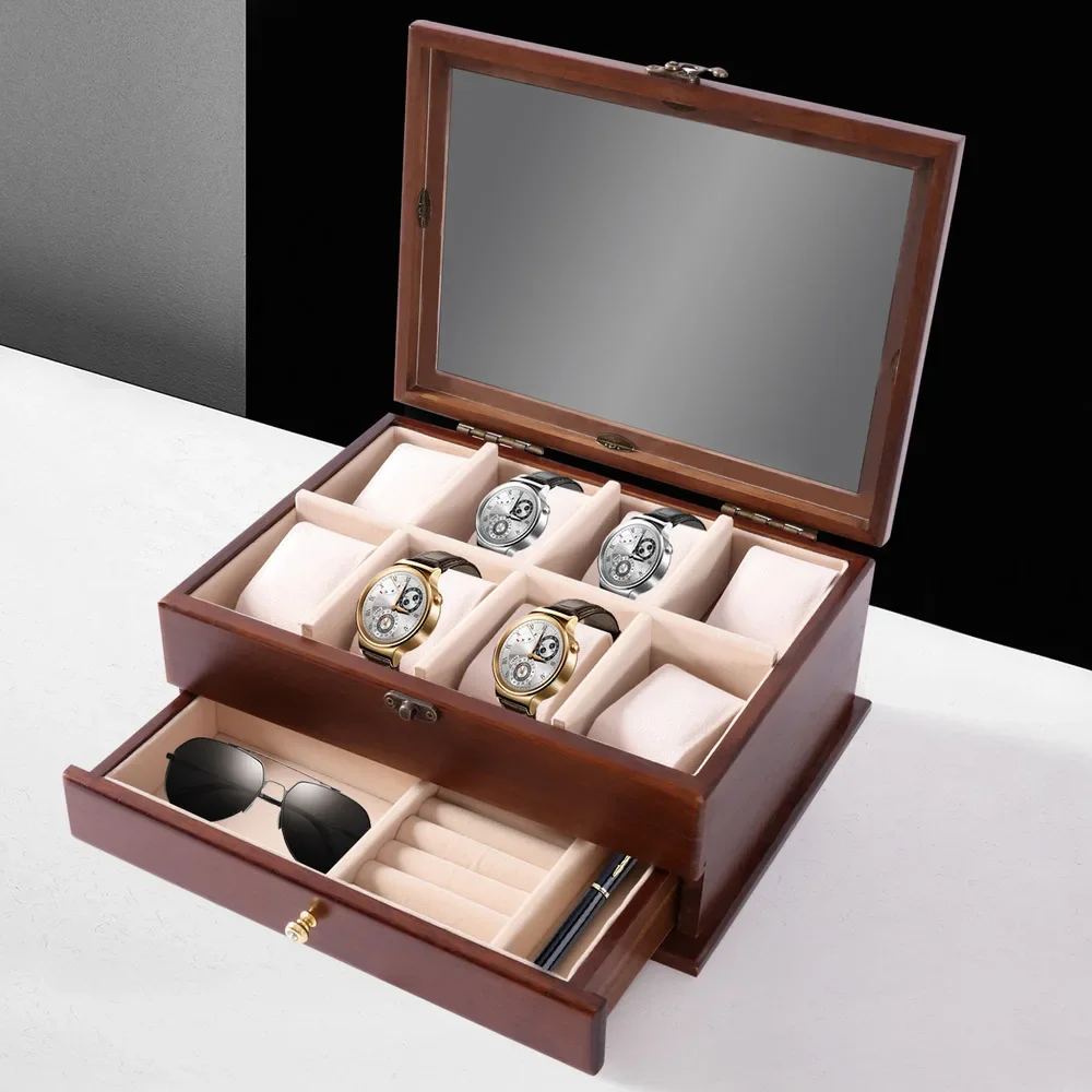 

Шкаф-органайзер для ювелирных изделий из древесины платана с большой вместимостью, пылезащитный дизайн для коллекционеров | Кейс для хранения премиум-класса