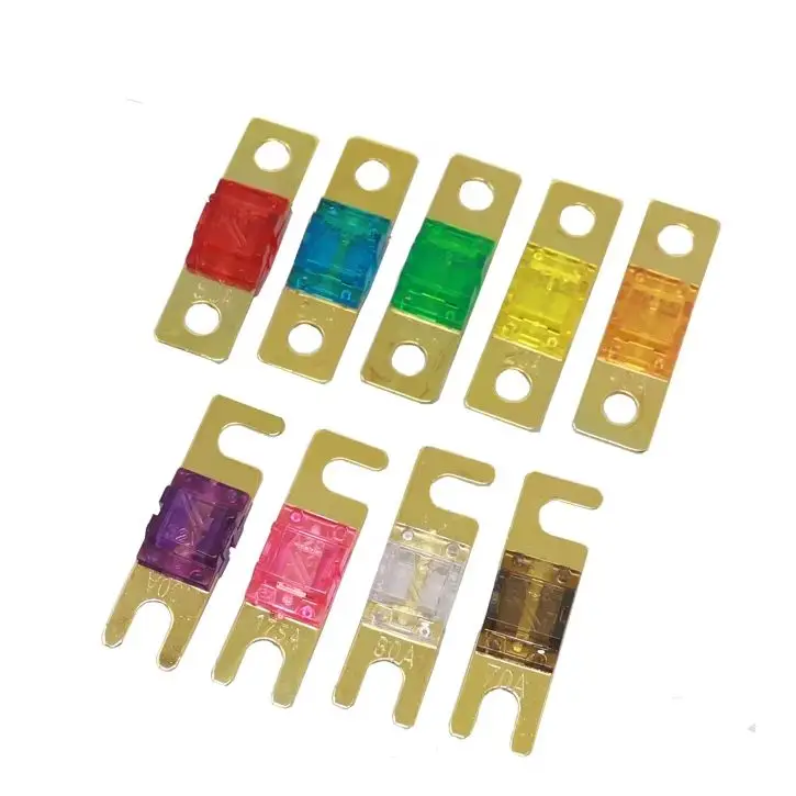 【10-5PCS】Gold Plated Stud Car Fuses ANS FUSE 20A 30A 40A 50A 60A 70A 80A 100A 125A 150A 175A 200A ANL Mini Car Stereo Audio