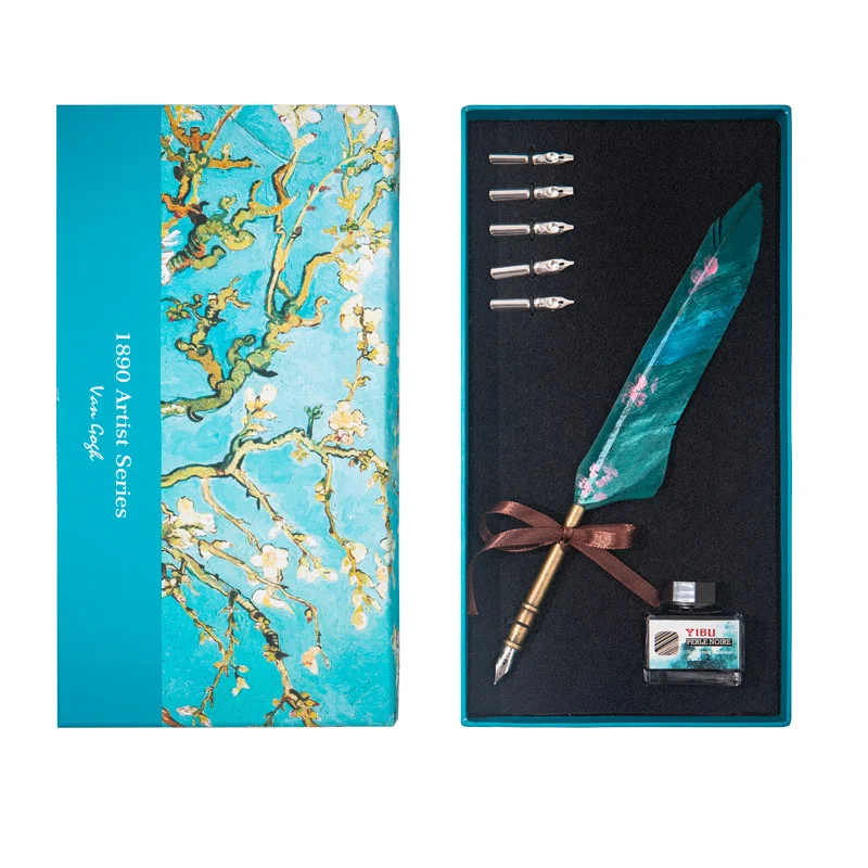 Literature Van Gogh Feather Pen Set European Style English Style Quill Dio Pen  Gift Box Set
