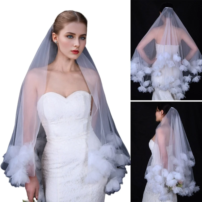 

Short Rhinestones Wedding Veil with Comb Crystal Beaded Veil Romantics Wedding Accessory for Women Teens Girl