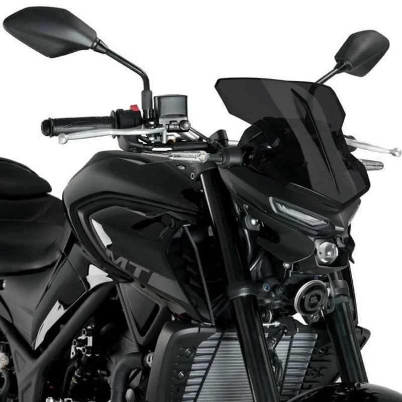 WAASE Front Windscreen Windshield Fly Screen Shield with Bracket For YAMAHA MT-03 MT03 2020 2021 2022 2023 2024