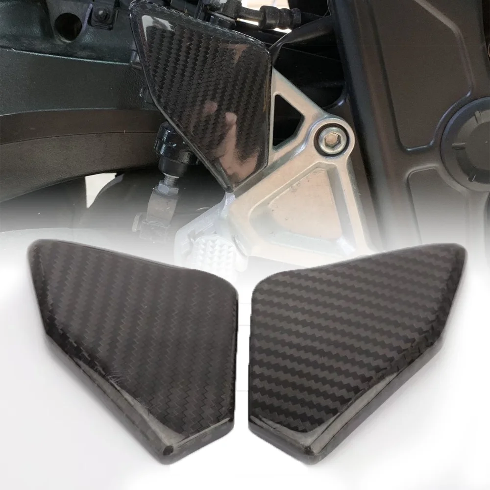 

For Honda CBR650R CB650R CBR CB 650R 2019-2024 Carbon Fiber Heel Plates Guard Motorcycle Foot Pegs Cover Protector Accessories