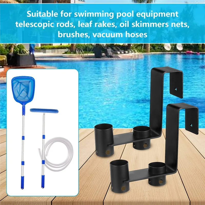 

4 Pcs Pool Fence Hooks Suitable For Swimming Pool Fences (Black) Pool Accessories