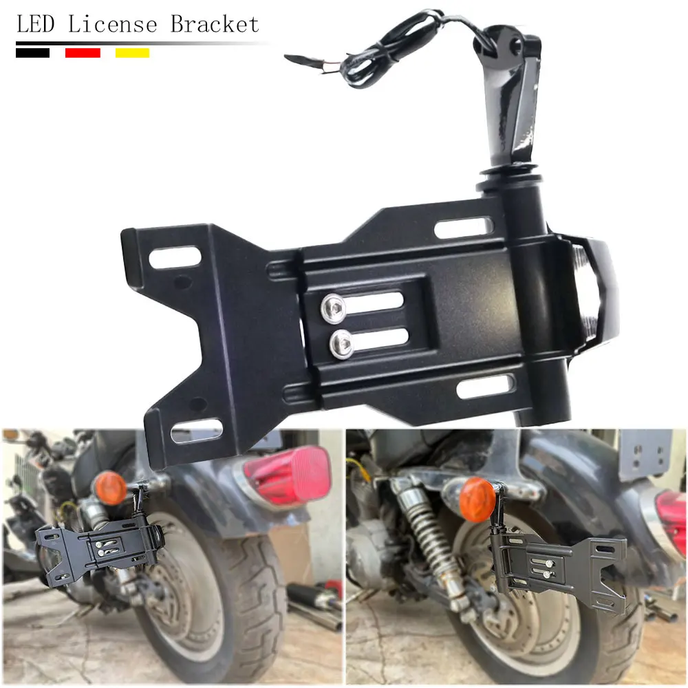 Motorcycle Accessories Adjustable LED License Plate Mount For Harley Sportster IRON 883 1200 FORTY EIGHT X48 2014-22