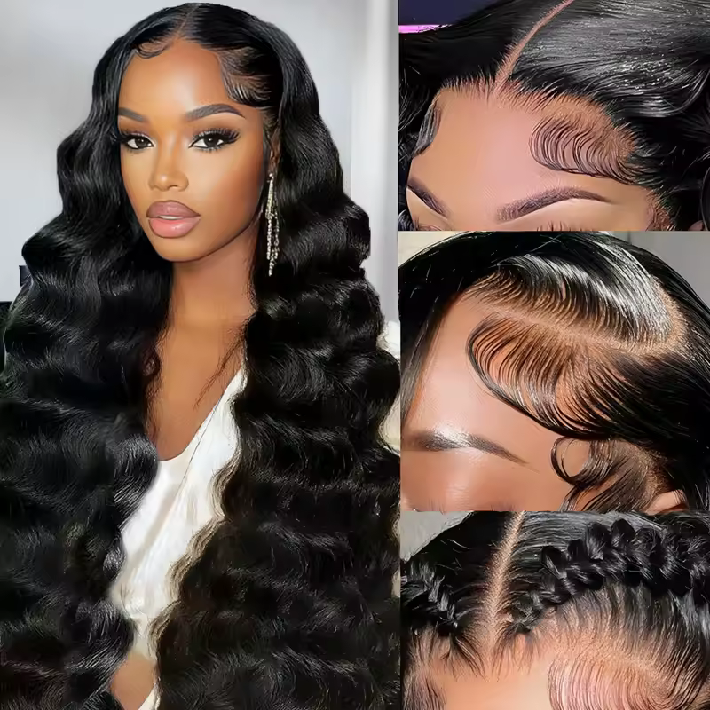 Body Wave Human Hair Wigs 13x6 Hd Lace Frontal Wigs 220 Density 40 Inch For Black Women Pre Plucked Loose Wave Lace Frontal Wig - Image 2