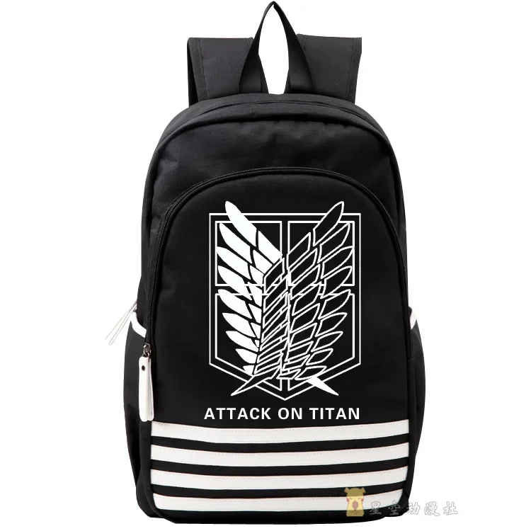 Anime Game Shingeki no Kyojin Attack On Titan Eren Jaeger Levi Ackerman Cosplay Cartoon Cute Backpack Xmas Gift Messenger Bag