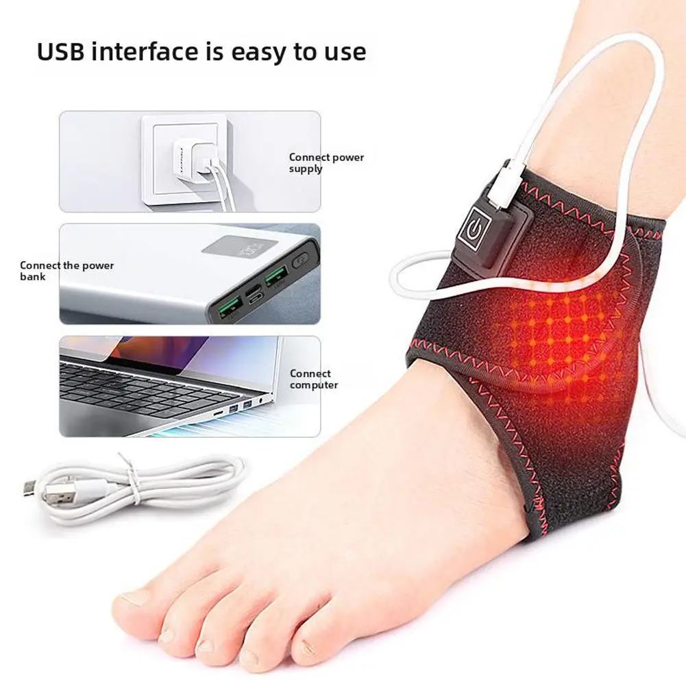 Electric Heating Foot Guard Intelligent Temperature Control Strap Warm Gear Electric Protective Sports Heating Foot Ankle U Y9X2